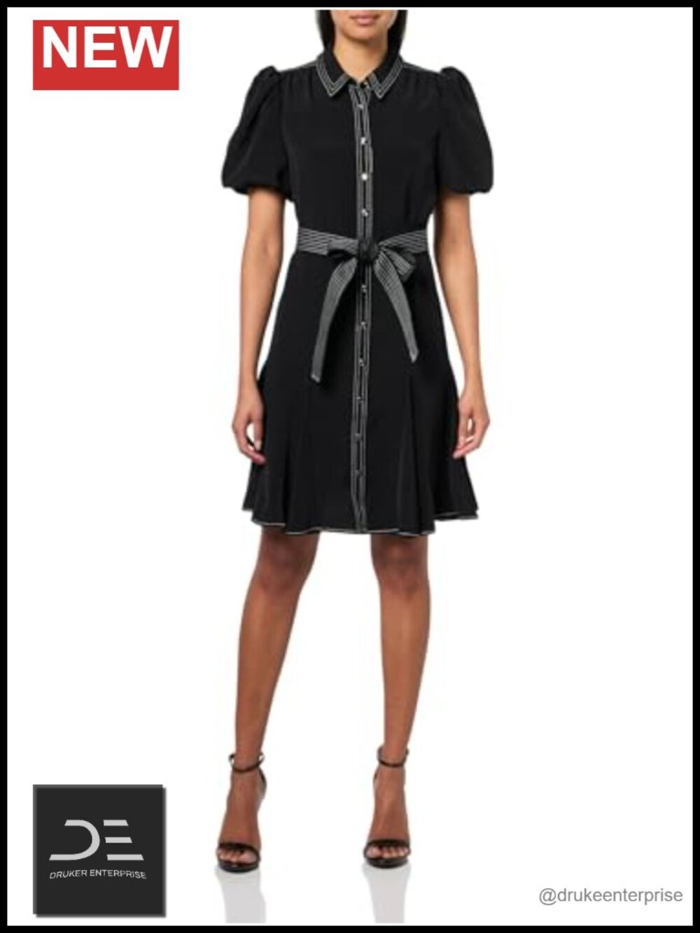 Women's Flirty Office Sheath Dress Crew Neck Short Sleeve Above Knee Tie Back